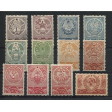 RUSIA 1937 Yv. 635/46 SERIE COMPLETA DE ESTAMPILLAS NUEVAS CON GOMA EL VALOR MAS BAJO TIENE MATASELLO 59 EUROS